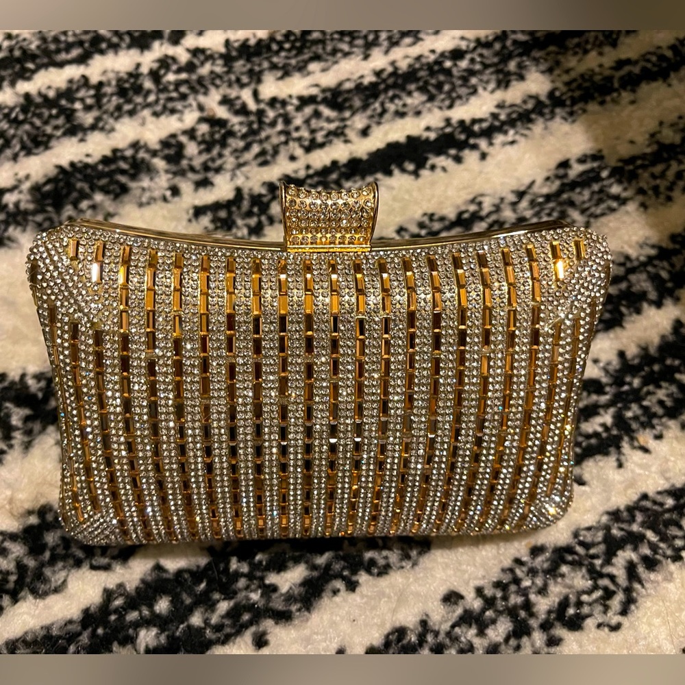 ALESSIA Womens Crystal Rhinestones Evening Clutch Bag